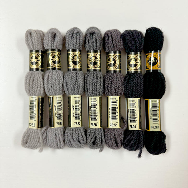 Tapestry Wool: Greys, Black, White