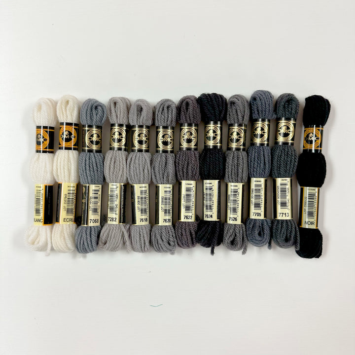 Tapestry Wool: Greys, Black, White