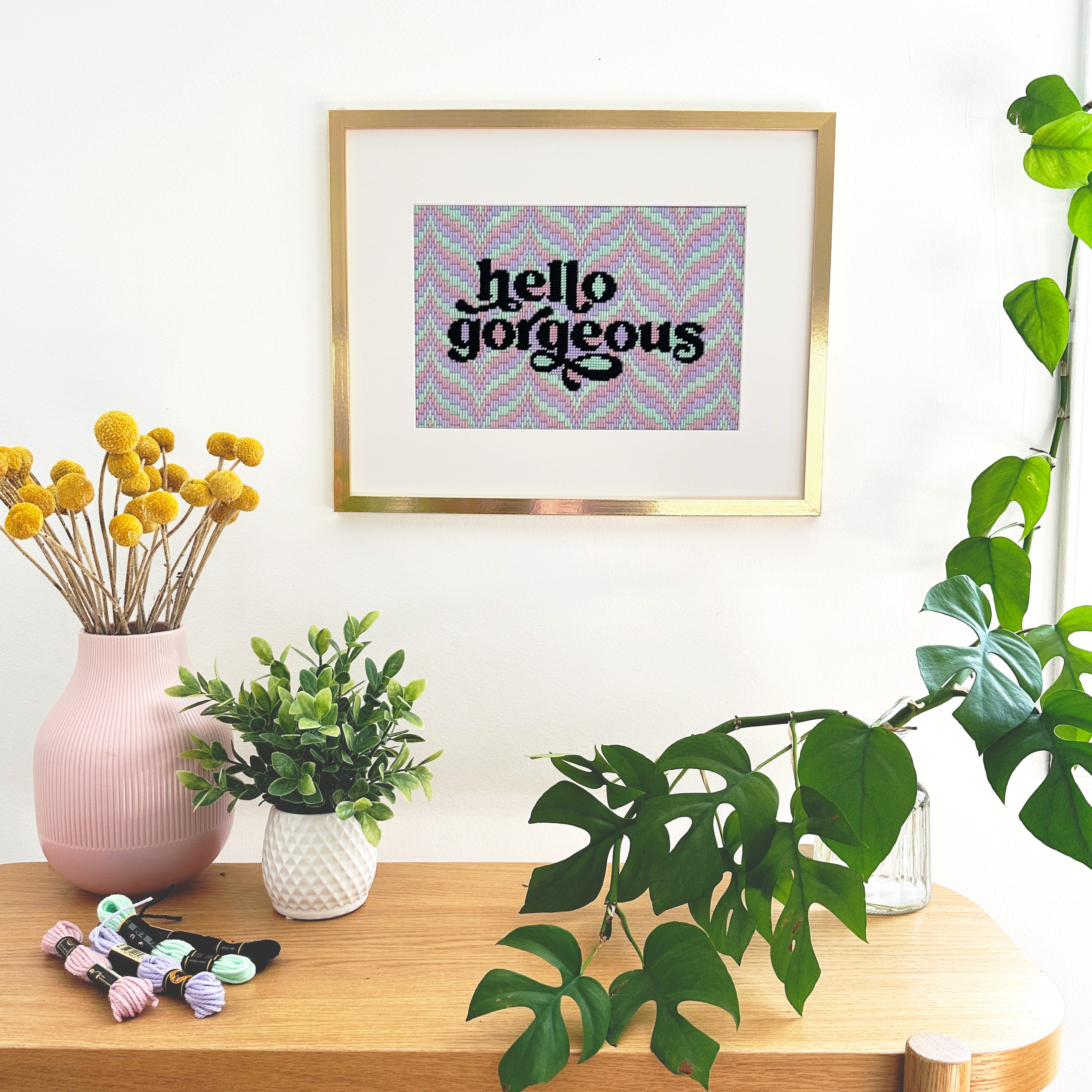 Hello Gorgeous Bargello Wall Art Hello Bargello