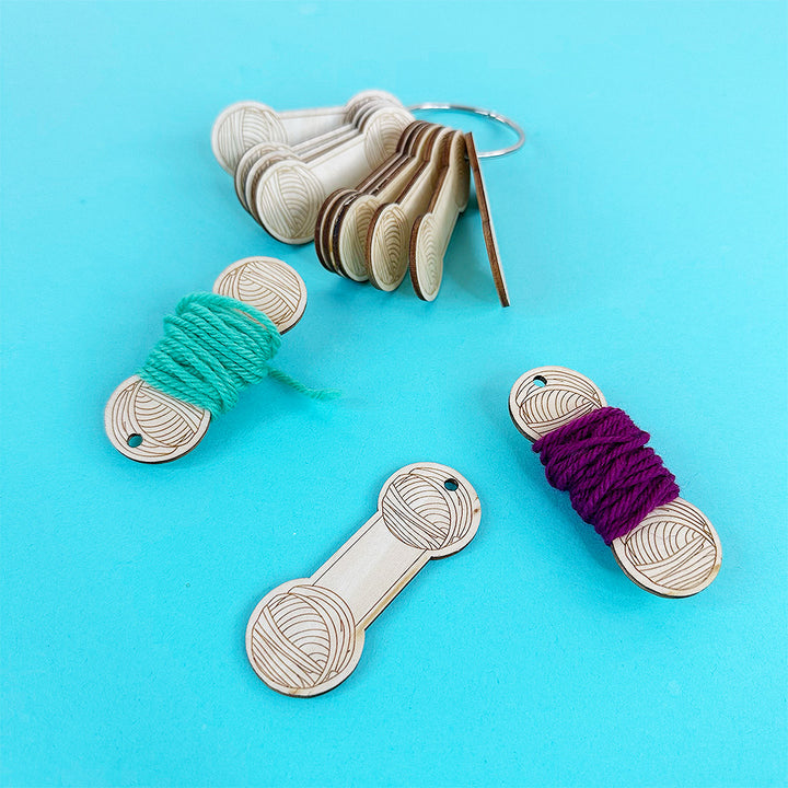 Die Cut Wooden Yarn Bobbins