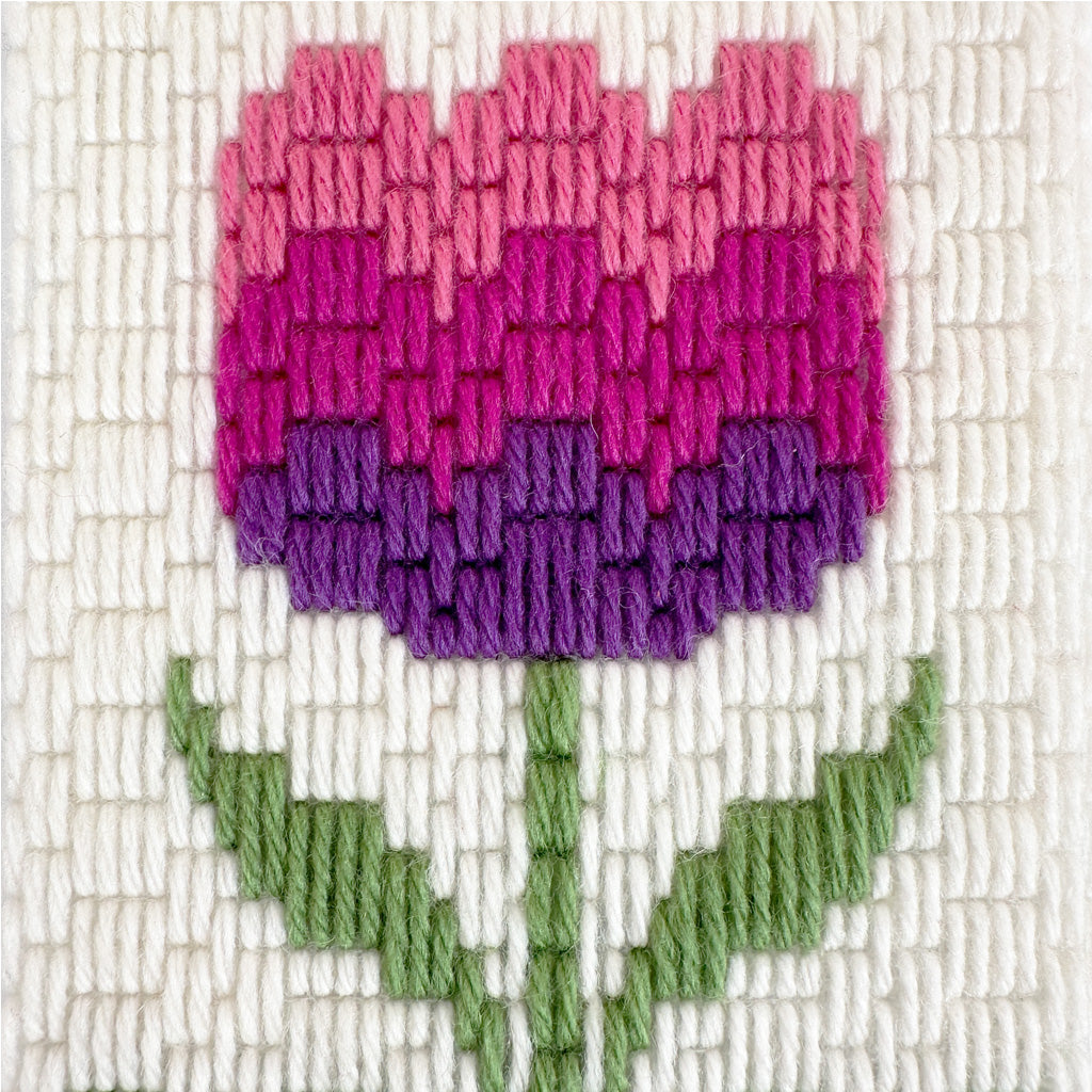 Hello Bargello Tissue Box Cover