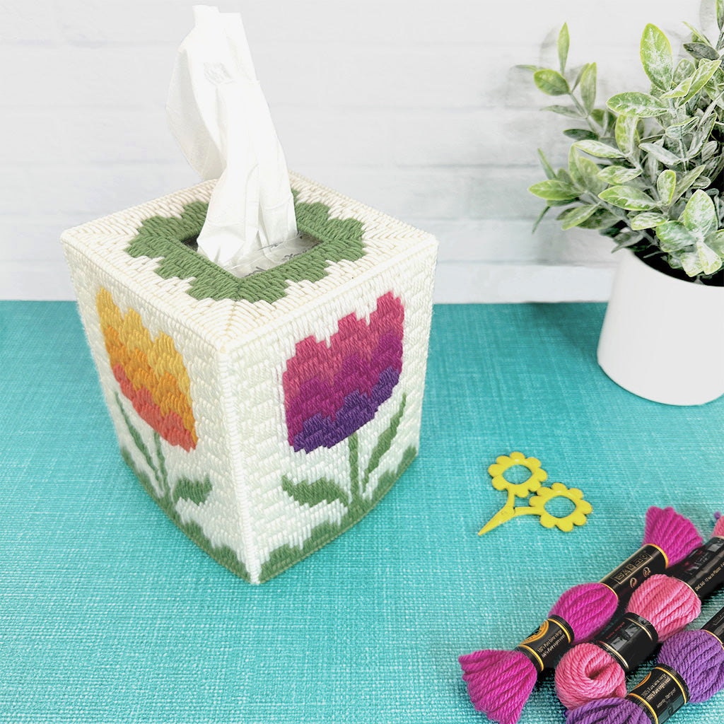 Hello Bargello Tissue Box Cover - Thumbnail 5