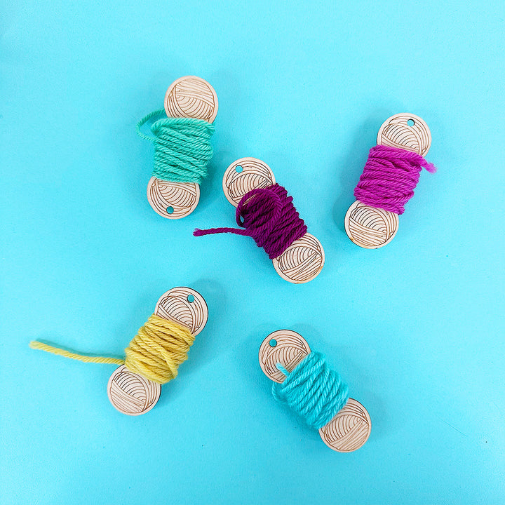 Die Cut Wooden Yarn Bobbins