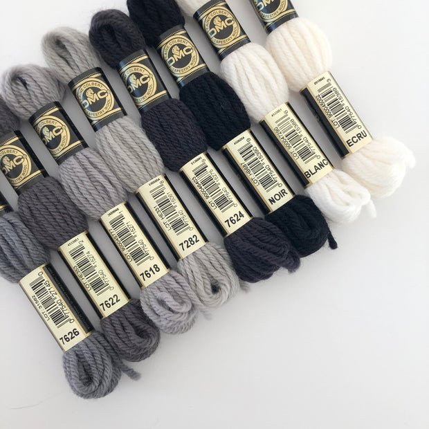 Tapestry Wool: Greys, Black, White