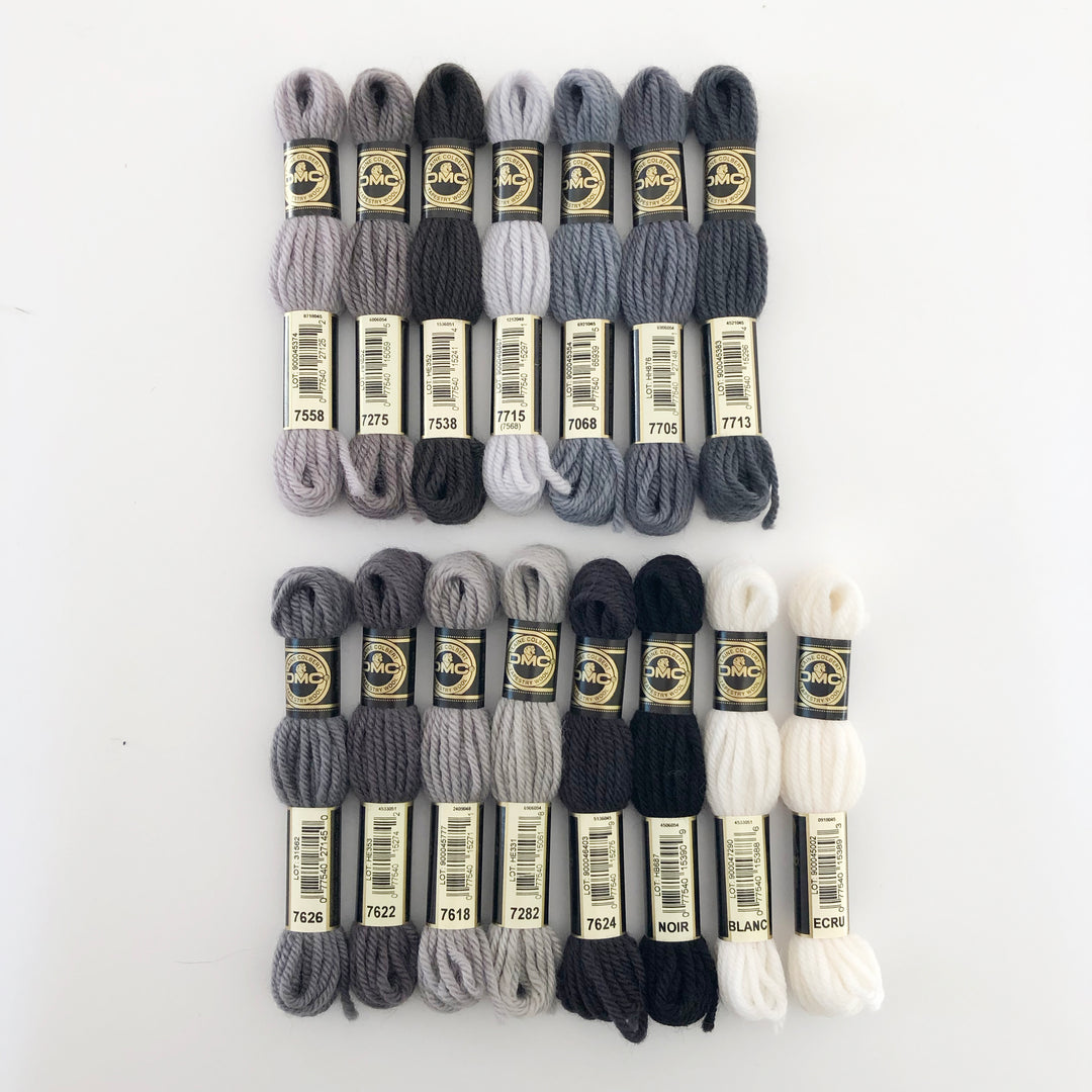 Tapestry Wool: Greys, Black, White